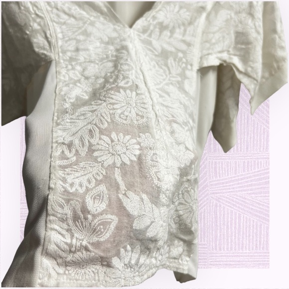 Zara White Lace Flutter Sleeve Top - Boho Chic - Picture 3 of 3